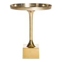 Table d'appoint élégante en métal finition or avec plateau en marbre pour une décoration de salon stylée