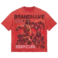 T-shirt en coton 100% personnalisé avec logo brodé, double couche, coupe ample, découpe carrée, orné de strass