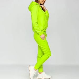 Women's Winter Hooded Tracksuits Cropped Pullover <b>Set</b> Customizable Regular Fit Distressed Acid Wash Solid 100% Cotton <b>Jogger</b> - Product Image 2