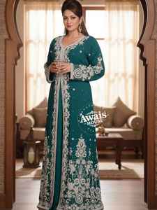 Dubai Muslim Tradition Islamic Clothing Long Sleeves Kaftan <b>Abaya</b> Jubbah Womens Fashion Floor Length Plus Size - Product Image 3