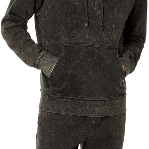 Ensemble de survêtement unisexe vintage de haute qualité avec sweat à capuche et pantalon de jogging délavé à l'acide pour hommes, personnalisable OEM - Product Image 5