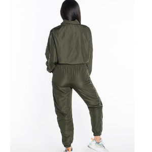 <b>Women's</b> Waterproof Windbreaker Tracksuit Set Casual Sportswear Pullover <b>Jacket</b> and Jogger Pants OEM Factory Wholesale - Product Image 2