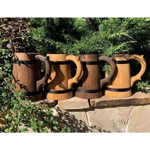 Mug à café en bois massif naturel, artisanal et écologique, réutilisable, durable, avec poignée, pour la maison et le bureau - Product Image 4