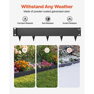 Bordatura per Giardino in Acciaio Zincato Rinforzato, Confezione da 6, 40 x 8,15 Pollici, Facile da Installare, Prodotto per Paesaggistica e Decking - Product Image 2