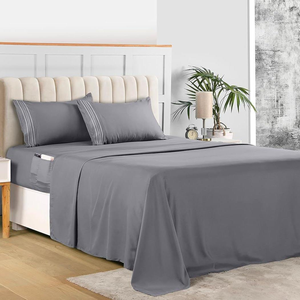 100% Cotton Home Textiles Bedding Set <b>Flat</b> <b>Fitted</b> <b>Sheet</b> Bedsheet <b>Flat</b> <b>Fitted</b> <b>Sheet</b> Sets - Product Image 4