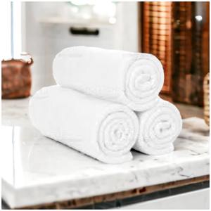 ผ้าขนหนูอาบน้ำผ้าฝ้ายเทอร์รี่สีขาวเนื้อหนาทนทาน - Product Image 1