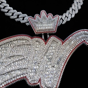 Pendentif croix personnalisable en argent sterling 925 plaqué or avec moissanite et diamants VVS, style hip-hop, breloque glacée, cadeau bijou. - Product Image 5