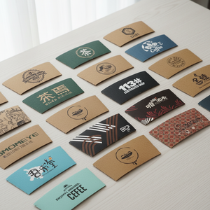 Manchon en papier kraft pour gobelet à café, fabriqué au Vietnam, impression personnalisée du logo, compatible micro-ondes, recyclable, pour café et restaurant - Product Image 2