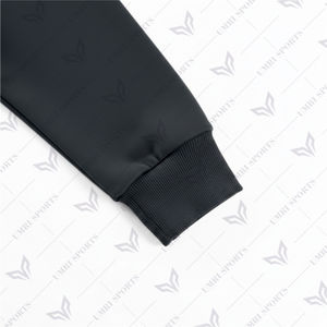 Custom LOGO UrbanCore Winter <b>Black</b> <b>Zip</b>-Up <b>Hoodie</b> Premium Cotton Blend Hooded Jacket Digital Printing Minimal Logo Design - Product Image 4