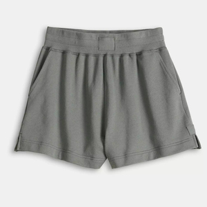 Shorts décontractés d'été pour femmes 100% Coton Taille mi-haute Respirant Séchage rapide Polaire Logos personnalisés sérigraphiés Boutons Hip Hop - Product Image 4