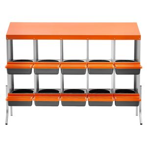 Nidi per Galline in Plastica ad Alta Resistenza con 10 Scomparti, Facile Raccolta delle Uova, Gambe di Supporto in Acciaio Zincato, Gabbie per Animali - Product Image 1