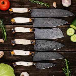 Nuevo Juego de Cuchillos de Cocina de Acero de Damasco con Bolsa de Cuero, Producto de Palace LLC, Ecológico - Product Image 2