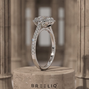 2CT Round Halo Diamond Engagement Ring 14K Yellow Gold Pave Band <b>Bridal</b> Ring Lab Grown Diamond OEM Supplier - Product Image 4