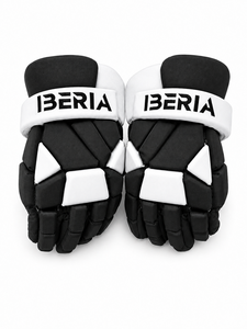 IBERIA Premium Wholesale Black White Lacrosse Gloves for Men | Padded Protective Lacrosse Gloves | Custom Team Gloves - Product Image 3