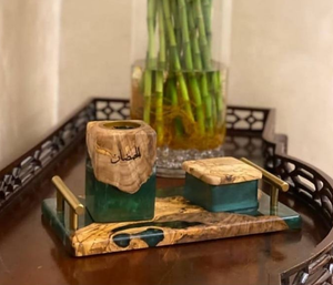 Ensemble de brûleur à encens Bakhoor en bois de pin islamique arabe 2026, écologique, indien, de luxe, durable, Oud Dukhoon, parfum d'intérieur - Product Image 1