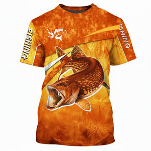 Camiseta de Pesca Unisex con Logotipo Personalizado, Cuello Redondo, Protección Solar UPF 50+, Transpirable, de Secado Rápido, 100% Poliéster, Ropa para Actividades al Aire Libre - Product Image 4