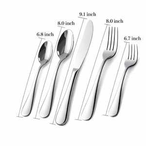 Silverware <b>Set</b> 20-Piece Stainless Steel Flatware <b>Cutlery</b> <b>Set</b> for 4 Modern Design <b>Travel</b> Mirror Polish - Product Image 1