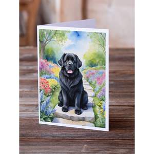 Newfoundland Spring Path Whimsical A7 <b>Greeting</b> <b>Cards</b> Pack of 8 Blank <b>Note</b> <b>Cards</b> with Envelopes Size 5x7 - Product Image 2