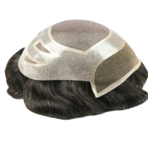 MGM Premium 100% Peluca de unidad de cabello humano indio Remy para hombres técnica frontal de encaje solución de pérdida de cabello de textura recta-tupé - Product Image 1