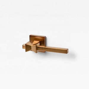 Trending Unlacquered Brass Cabinet Lever Door Handle Furniture Hardware High Brass Polished Modern Design Passege Privacy <b>Lock</b> - Product Image 3