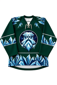 Jersey de Hockey sobre Hielo Sublimado Personalizado para Hombre, Manga Larga, Logotipo de Oso Polar, Verde, Ropa Deportiva de Invierno, Transpirable, Poliéster - Product Image 4