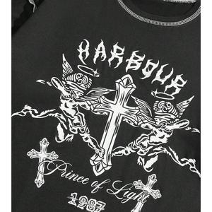 High Quality Streetwear Clothing for Men Washed Contrast <b>Stitching</b> Double Layered Long Sleeve <b>Shirt</b> Oversize Vintage <b>T</b> <b>Shirt</b> - Product Image 6