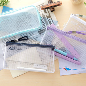 Trousse à crayons transparente Raymay en PVC avec fermeture éclair fine, deux sections détachables à clipser, porte-pages de livre, organisateur de papeterie pour - Product Image 4
