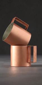 Copper Hammered Mugs Round Minimalist Design Drinking Cup Kitchen Use Metal Bar Accessories - Product Image 4