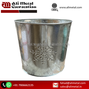 Seau à fleurs en métal galvanisé entièrement personnalisable pour balcon, jardin, intérieur et extérieur, pot de fleurs pour pépinière. - Product Image 4