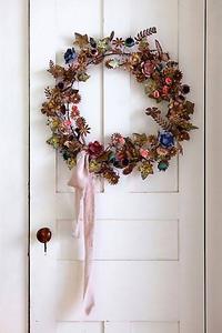 Corona Floral Hecha a Mano, Decoración Bohemia Circular para Colgar en la Pared, Arte de Fibra Vegetal para Adornos Navideños del Hogar - Product Image 2