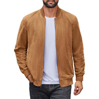 Vestes bomber en daim léger pour hommes, veste décontractée de style universitaire