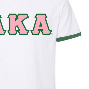 เสื้อยืดคอกลมพิมพ์ลาย AKA สำหรับผู้หญิง สีชมพู ขาว เขียว ผ้าฝ้าย เสื้อยืดลำลอง แฟชั่น แขนสั้น สไตล์กรีก สวมใส่สบายทุกวัน - Product Image 3