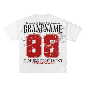 Brand Name Hip Hop Custom Heavyweight <b>White</b> 320 Gsm French Terry Drop Shoulder Dtg Graphic Boxy Fit <b>Tshirt</b> Raw Hem Cut <b>Tshirt</b> - Product Image 3