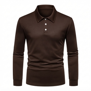 Camiseta de Golf de Manga Larga para Hombre, Ropa Deportiva que Absorbe la Humedad, Camiseta de Manga Larga con Cuello Clásico de Algodón, Venta al Por Mayor - Product Image 1