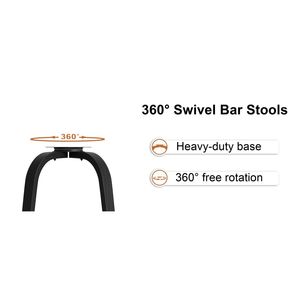 Set di 2 Sgabelli da Bar Girevoli, Altezza 76 cm, Seduta in Tessuto Senza Schienale, Gambe in Legno Robusto, Poggiapiedi in Metallo, Capacità 136 kg - Product Image 4