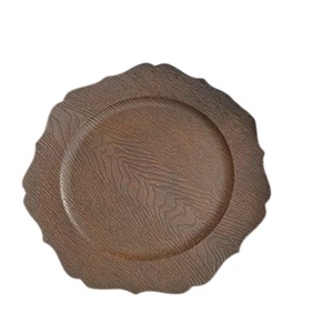 Plato Decorativo Redondo de Madera, Forma Irregular, Color Sólido, Diseño Minimalista, Platos y Vajilla, Decoración de Cocina, Plato Base de Madera - Product Image 1