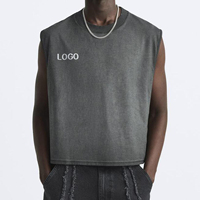 Camisetas sin Mangas de Verano de Alta Calidad OEM, Lavadas con Ácido, 100% Algodón, Estilo Vintage, Talla Grande para Hombre