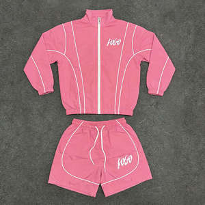 Men's Breathable Hooded Tracksuit Set Full Sleeve Jacket Shorts Solid Color Sporty Design Spring Eco-Friendly Lightweight - Product Image 5