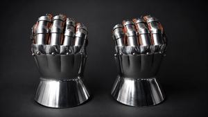 Gants de chevalier modernes en acier inoxydable, plaqués argent, style antique, gants d'armure polis, artisanat métallique - Product Image 4