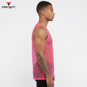 Wholesale Price New Arrivals Custom logo Factory Price Breathable Plain Dyed <b>Men</b> Sports Mesh Sleeveless Mesh <b>Singlets</b> <b>for</b> <b>Men</b> - Product Image 2