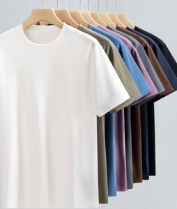 เสื้อยืดคอกลมแขนสั้นผู้ชาย สีพื้น ผ้าฝ้าย ทรงหลวม สวมใส่สบาย ระบายอากาศได้ดี ไม่หด ผ้าเจอร์ซีย์ ดีไซน์เรียบง่าย - Product Image 4