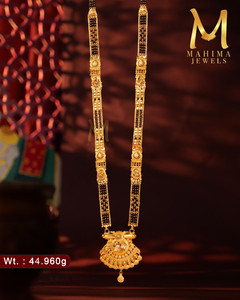 Authentic 22K <b>Solid</b> <b>Gold</b> Classic Engagement Mangalsutra Long Necklace Traditional Indian Wedding Jewelry Maharashtrian 44.960g - Product Image 2