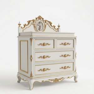 Commode sculptée en acajou, meubles de chambre d'enfant faits à la main en Indonésie AQM201 - Product Image 1