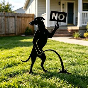 Silueta de Perro de Metal Negro para Jardín, Decoración Artificial de Animales para Césped, Recubierta de Polvo, Resistente a la Intemperie, Adorno Impermeable - Product Image 6