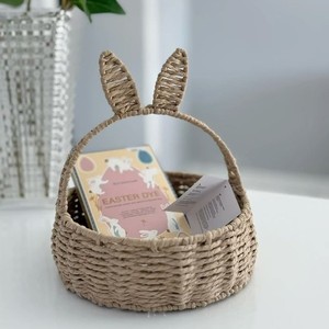 Cute Attractive Decorative Handmade <b>Rattan</b> Rabbit Ear <b>Basket</b> Natural Woven <b>Storage</b> for Kids Room Events and Styling - Product Image 1