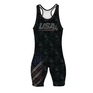 OEM Polyester for Casual Button Weightlifting Vintage Sublimation Printing Custom <b>Men</b> Women Wrestling <b>Singlet</b> Personalize - Product Image 4