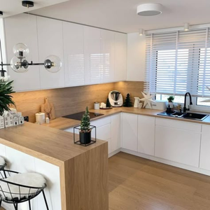 Meubles de cuisine modernes sur mesure JY Project, finition haute brillance, ensembles de meubles de cuisine modulaires de luxe, prêts à assembler, pour usage hôtelier - Product Image 2