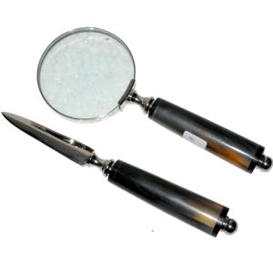 Lupa de Metal de diseño antiguo Buena calidad Artesanía India Color bronce Estilo vintage 2025 Lupa de ojo de Año Nuevo - Product Image 1