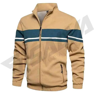 Men's Color Blocking Track Suit Set Fleece Zip-Up Jacket and Pants Casual <b>Winter</b> <b>Wear</b> Stand Collar Design 100% Cotton - Product Image 6