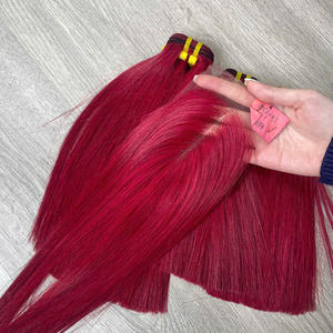Extensions de cheveux vietnamiens soyeux et lisses pour femmes, prix de gros usine, qualité supérieure, couleur vin - Product Image 6